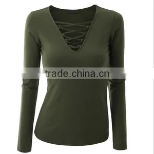 Spring Foreign Trade the Original Single Large Size T-shirt Female Cotton Pure Color Bind Coat thumbnail-4