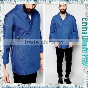 Fashion Thin Blue Denim Tops Cotton Half Sleeve Coats for Mens Jackets thumbnail-4