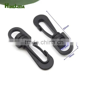 HLD/B001F Black POM Plastic Spring Snap Clip Hooks Carabiner Paracord Strap Hooks Rotary Hooks Swivel Snap Hook thumbnail-4