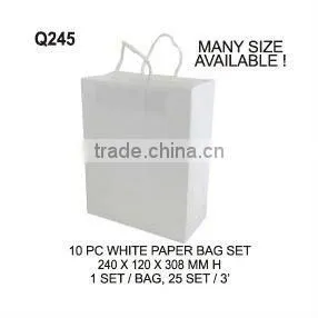 (Q245) 10 PC WHITE PAPER BAG SET thumbnail-1