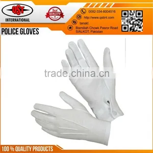 Classic White Nylon Cotton Formal Stretch Police Gloves for Women Mens thumbnail-1