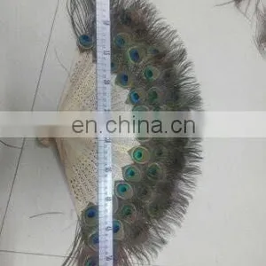 Small Fan 30cm-55cm Wide Peacock Feather Fan for Party thumbnail-2