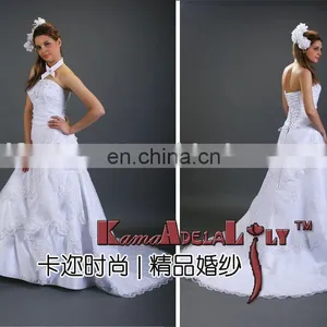 EB306 Elegant Organza Lotus Leaf Lace Mariage Bridal Dress Multi-layer Party Dress Prom Dress thumbnail-1
