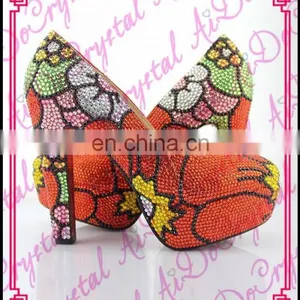 Aidocrystal Hot Sale Designer Fashion Colorful Platform Rhinestone High Heel,shoes Women Pumps thumbnail-1
