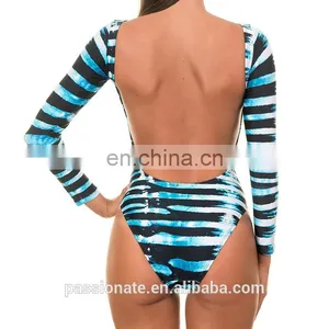 Custom Design Blue Shades Anti-UV Sun Protection Rash Guard thumbnail-3