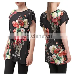 Big Flower Wholesale Tunic For Elegant Ladies Summer Wear thumbnail-1