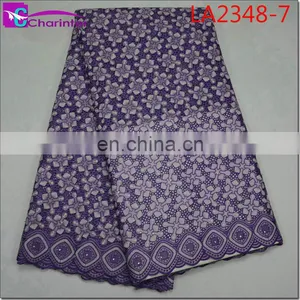 High Quality Sale Well African Swiss Big Voile Lace Fabircs LA2348 thumbnail-1