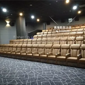 Hot Selling Leather Fixed Back Cinema Sofa,CHIHU Brand Public Cinema Seating thumbnail-3
