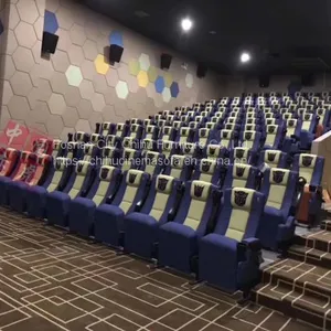 Modern Leather Movie Cinema Chair With Moving Armrest thumbnail-1