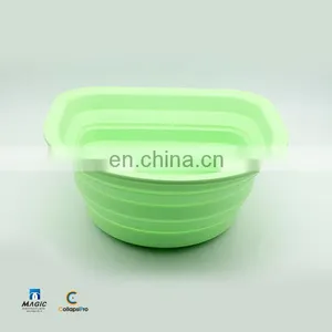 2018 Semicircle FDA Silicone Collapsible Water Bucket Foldable Food Storage Basket thumbnail-5