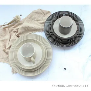 Western Style Porcelain Tableware Round Matt Dinner Sets Plates/Bowls thumbnail-4