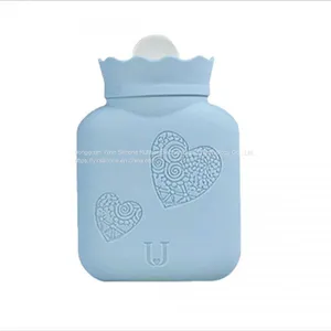 New Fashion Candy Color Hot Water Bottle Food Grade Silicone Hot Water Bag For Girls thumbnail-5