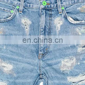Diznew OEM Denim Baggy Pants Distressed Streetwear Ripped Embroidered Mens Jeans thumbnail-3