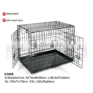 Wholesale Commercial Foldable Collapsible Large Design Cheap Stainless Steel Iron Metal Wire Pet Dog Kennel Cages House thumbnail-1