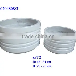 Glossy Light Cement Planters | S0204808/2 thumbnail-1