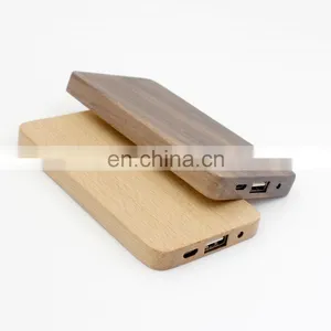 2020 Walnut Wooden Mobile Phone Power Bank Charger 8000mah Wood Mobile Power Bank Portable Charger thumbnail-3