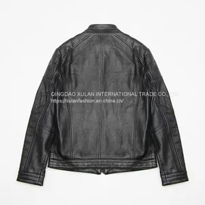 2021 NEW FASHION STYLE MEN'S GENUINE LEATHER JACKET OUTERWEAR MOTORCYCLE JACKET thumbnail-2