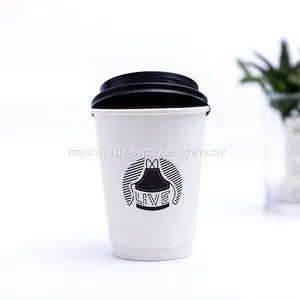 Disposable China 8oz Single Wall White Coffee Cups and Lids thumbnail-1