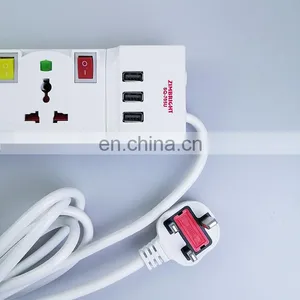 High Quality Black Power Socket 13A Outlet Power Electrical UK Standard Extension Socket Independent Switch With Usb Socket thumbnail-4