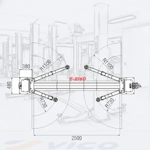 4 Ton Eight Bended Post With Two 2 Post Side Manual Release Hydraulic Car Lift V-LZW-E-2140 thumbnail-5