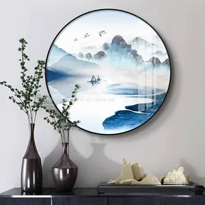 Luxury Home Decoration Printed Abstract Animal Fish Elk Crystal Porcelain Painting thumbnail-5