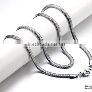 Hotselling 1.5mm Titanium Stainless Steel Flat Snake Chain Luxury Simple Design for Pendant Necklace thumbnail-3