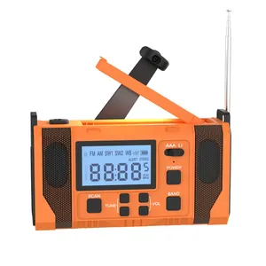 BSG-168(new)Multifunction Solar Emergency Radio With Power Bank, Hand Crank, 4000/8000mAh Battery, SOS Alarm, Flashlight & IPhone 15 Charging thumbnail-2