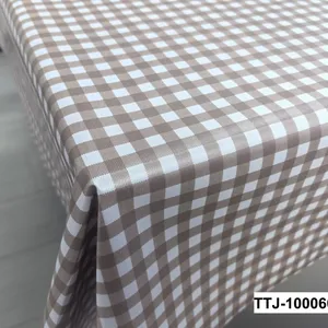 Classic Plaid Decorative Home Kitchen Tablecloth Liquid Repellent and Stain Resistant Plastic Table Cloth thumbnail-3