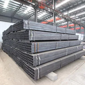Stock Welded Square Steel Tube, Black Carbon Steel Rectangular Pipe, ERW Hollow Section With Full Sizes & Custom Cutting thumbnail-4