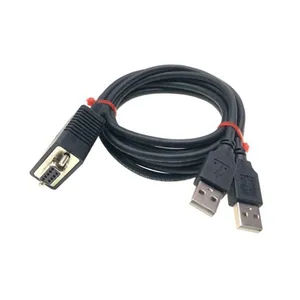 1-to-2 DB9 to USB Serial Adapter Cable for RS232 Communication thumbnail-1