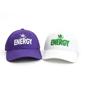 Purple Custom Embroidery Baseball Hats 6 Panel Sports Caps thumbnail-1