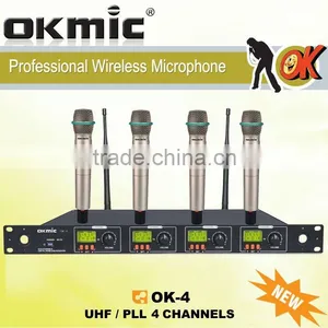 UHF/PLL 4 Channel Professional Wirelesss Microphone System thumbnail-1