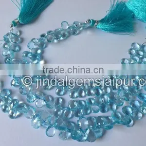 Top Grade Sky Blue Topaz Faceted Pear Beads thumbnail-1