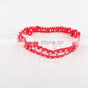 2015 Girl Hair Bands Baby Girl Lace Elastic Headband With Diamante thumbnail-3