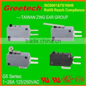 16a 250v Micro Switch, Zing Ear Micro Switch for Home Appiance, UL, CUL, ENEC, CQC Approved thumbnail-3