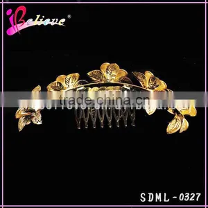 Fashion Jewelry Indian Hair Jewelry Accessories Gold Headwear Hair Comb for Women thumbnail-2
