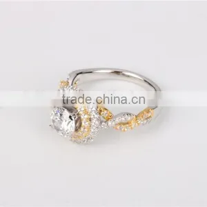 2016 High Quality 925 cz Engagement Ring 18k Gold Palted Ring Mounting thumbnail-3