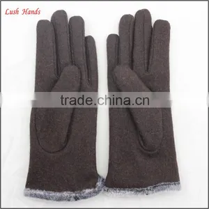 Women Top Brown Woolen Hand Gloves Spring Thin Hand Gloves thumbnail-3