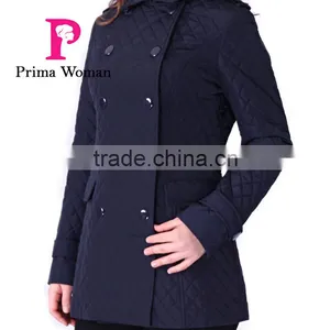 2016 Spring New Design Long Slim Fit Women Lapel Parka thumbnail-6