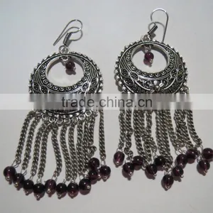 Victorian Style Garnet Gemstone Earrings thumbnail-2