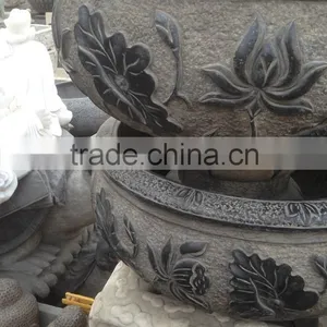 Antique Park Decoration Granite Stone Flower Pot Stand thumbnail-2