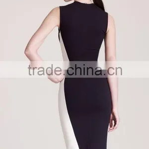 Women Geometry Design Sleeveless O-Neck Stretchy Evening Slim Dress thumbnail-4