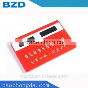 Promotional Solar Power and Card Shape Mini Dual Two Power Calculator / Electronic Gift Logo Custom Printed OEM Manufacturer thumbnail-1