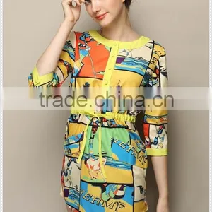 Long Sleeve Aliibaba Dresses Printing Fancy Dresses for Girls thumbnail-4