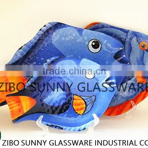 Deep Blue Fish Glass Plate Combination Suit thumbnail-6