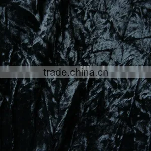 Black Color Silk Rayon Textile Velvet Fabric for Decoration thumbnail-1