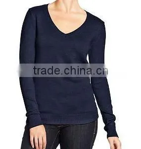 Factory Price Wholesale Women's V Neck Sweater New Design Blank Sweaters thumbnail-4