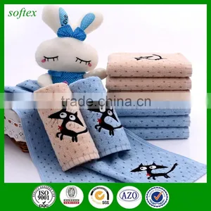 100%cotton Jacquard Embroidery Design Fancy Cartoon Embroidered Hand Towel thumbnail-1
