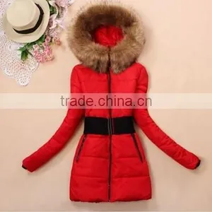 New Women's Padded Winter Warm Fur Collar Winter Coat for Women thumbnail-1