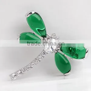 Platinum Plated Designer DragonFly Brooch With AAA+ Cz Micro Pave Setting for Women and Men thumbnail-3